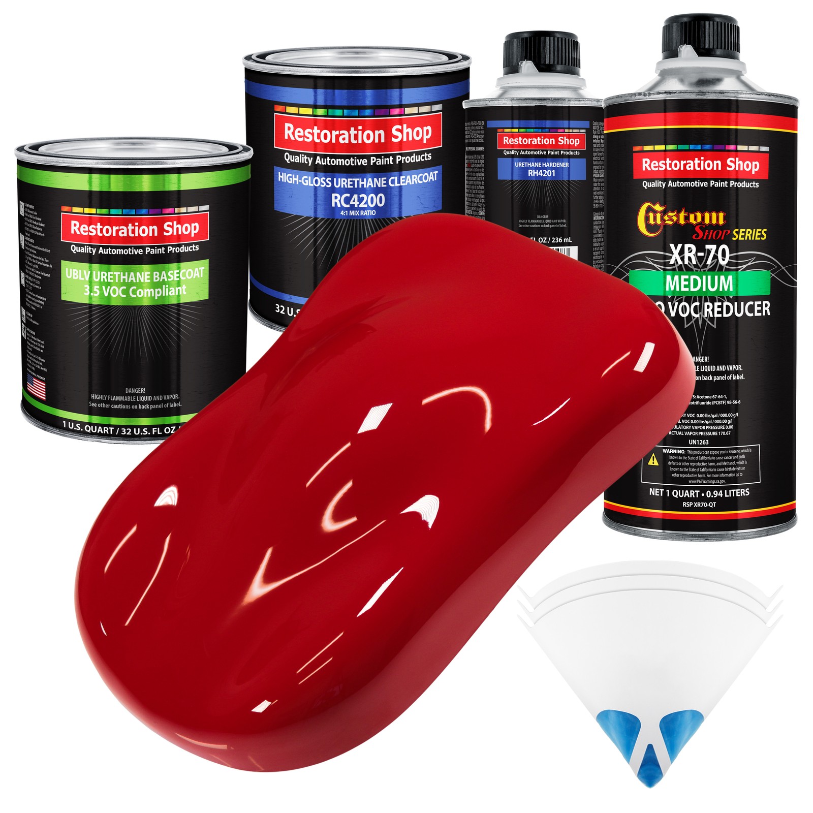 Viper Red Quart Kit Low VOC URETHANE BASECOAT Car Auto Body Paint Kit