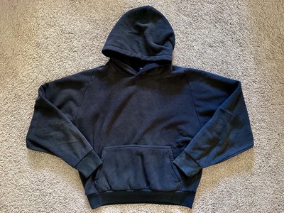 Gap YZY Boxy Cropped Lightweight Polar Fleece Pullover Hoodie in Black New