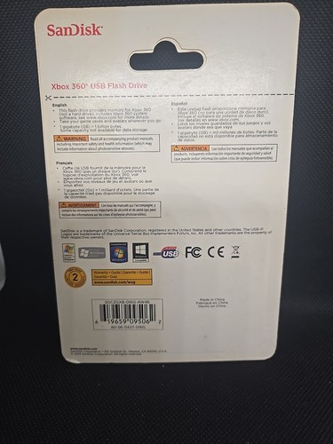 SanDisk 16GB XBOX 360 USB Flash Drive Authentic NEW/SEALED! - Afbeelding 3 van 3
