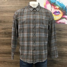 Pendleton Lodge Flannel Shirt Men's XL Brown Plaid Wool Blend Button Up