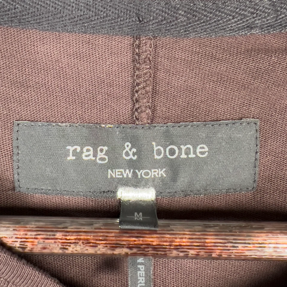 Camiseta deportiva Matthew Slub mediana de algodón marrón tierra trapo y hueso para hombre nueva con etiquetas Foto 4 de 4