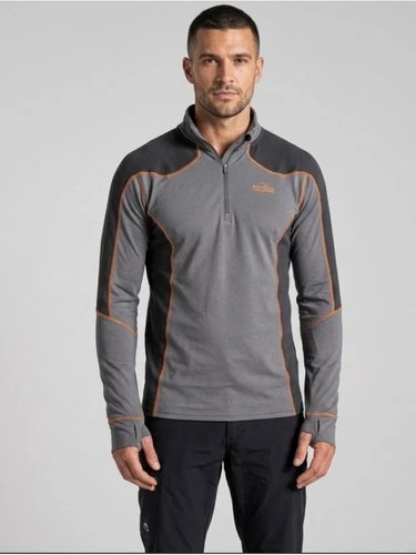 Craghoppers Gray Performance Half-Zip Pullover with Orange Piping Bear Grylls - product listing photo