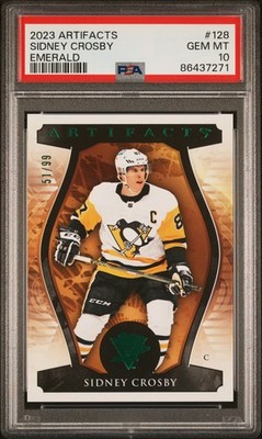2023-24 Upper Deck Artifacts Emerald Parallel #128 Sidney Crosby /99 Penguins