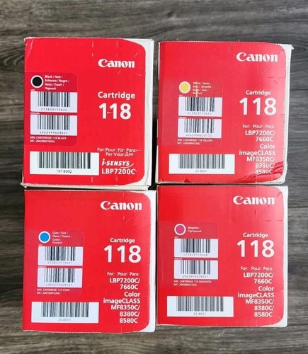 Set of 4 New Canon 118 Toner Cartridges CMYK Black Cyan Magenta Yellow - 第 4/5 張圖片