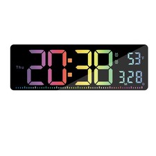 Digital Clock Large Display with Temperature,Date and Day of Week,Colorful Di...