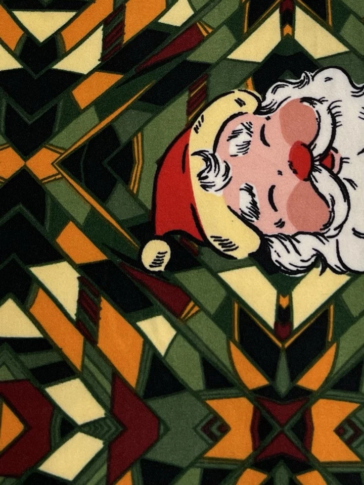 Leggings LuLaRoe TC2 alta curvilínea 2 listras de Natal SANTA Holiday Diamond Lounge - Imagem 3 de 4