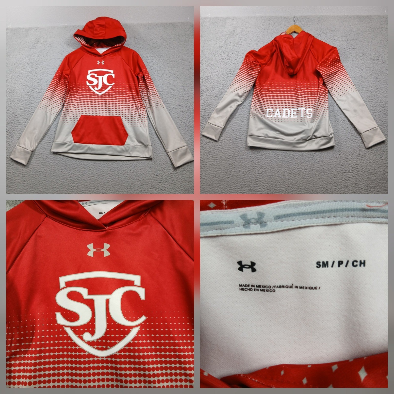 St Johns College Cadets Under Armour Hoodie Youth Small Red Gray