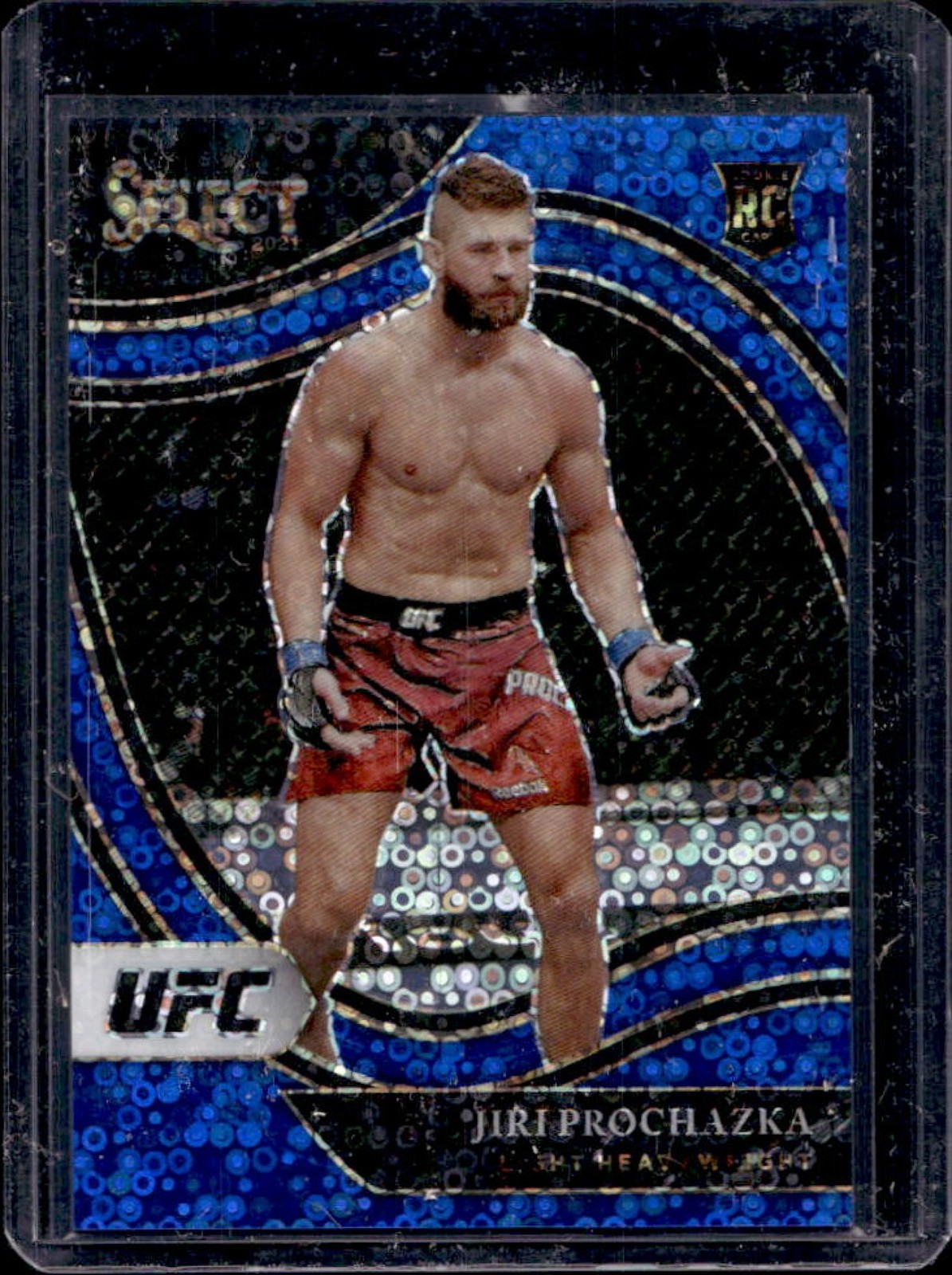 2021 Select UFC Jiri Prochazka Blue Disco Prizm Octagonside RC #94/99