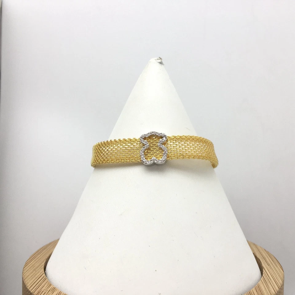 TOUS White and yellow Icon Mesh Bracelet with Bear motif. - Image 4 of 4