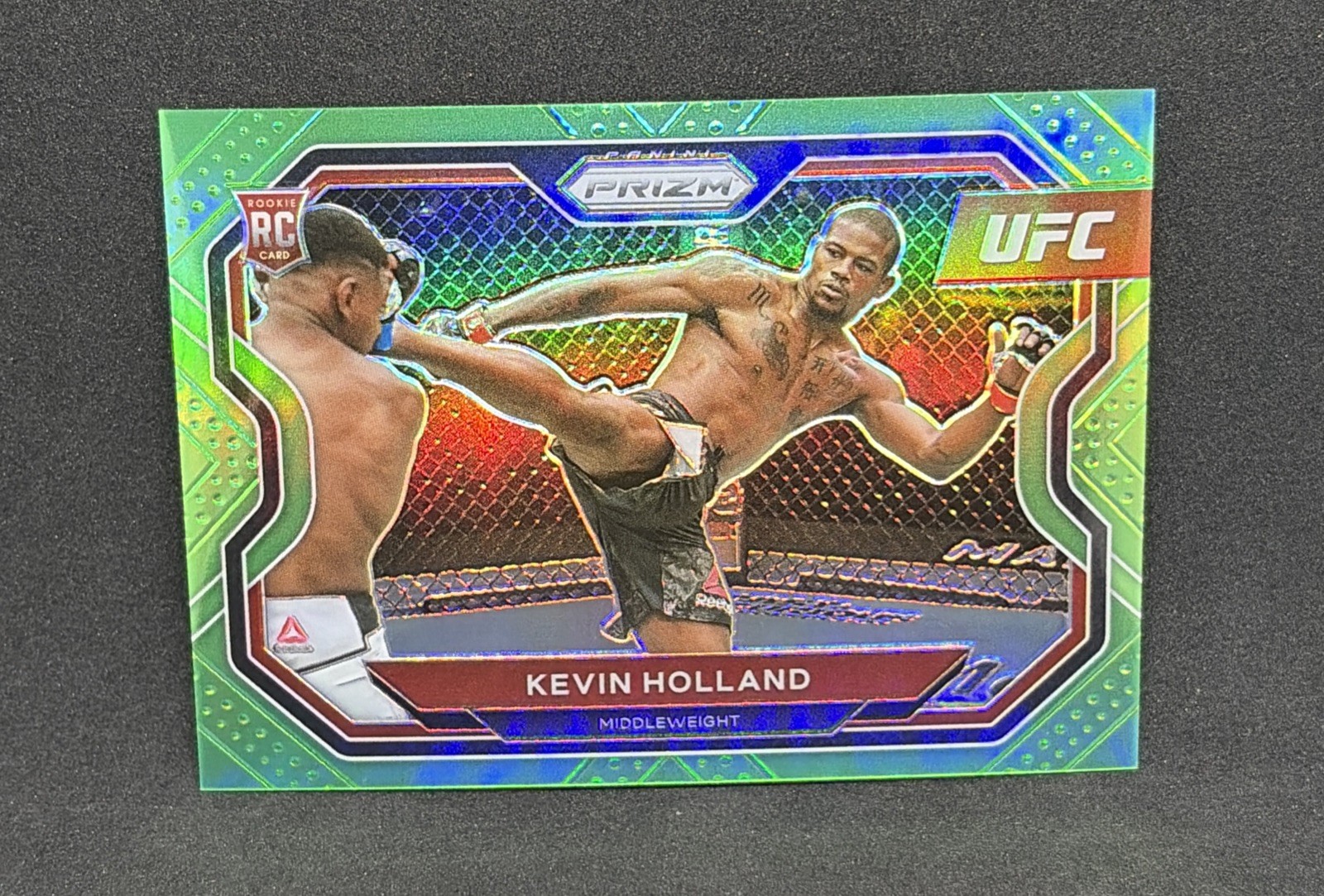 2021 Panini Prizm UFC Kevin Holland Green RC /75