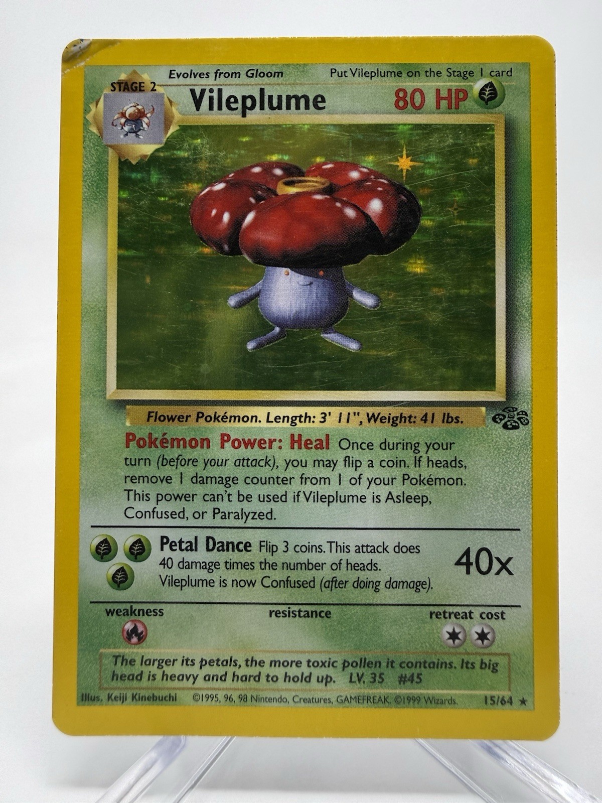 Pokemon Vileplume 15/64 Jungle Holo Rare WOTC Unlimited Vintage 1999 TCG