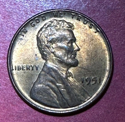 1951 US Choice Uncirculated LINCOLN Cent! "FULL RED" "Philadelphia" Hard to Find