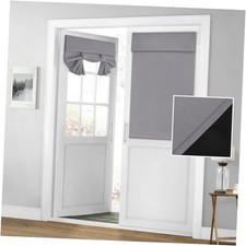 100 Blackout French Door Curtains, Privacy 26"W x 40"L Pack of 1 Light Grey