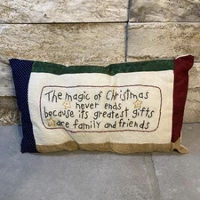 Primitive Stitchery Pillow Bowl Filler Patchwork Handmade “The Magic Of …”