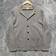 Carbon 2 Cobalt Sweater Mens M Gray Cardigan Pockets Wool Blend Collared Chore