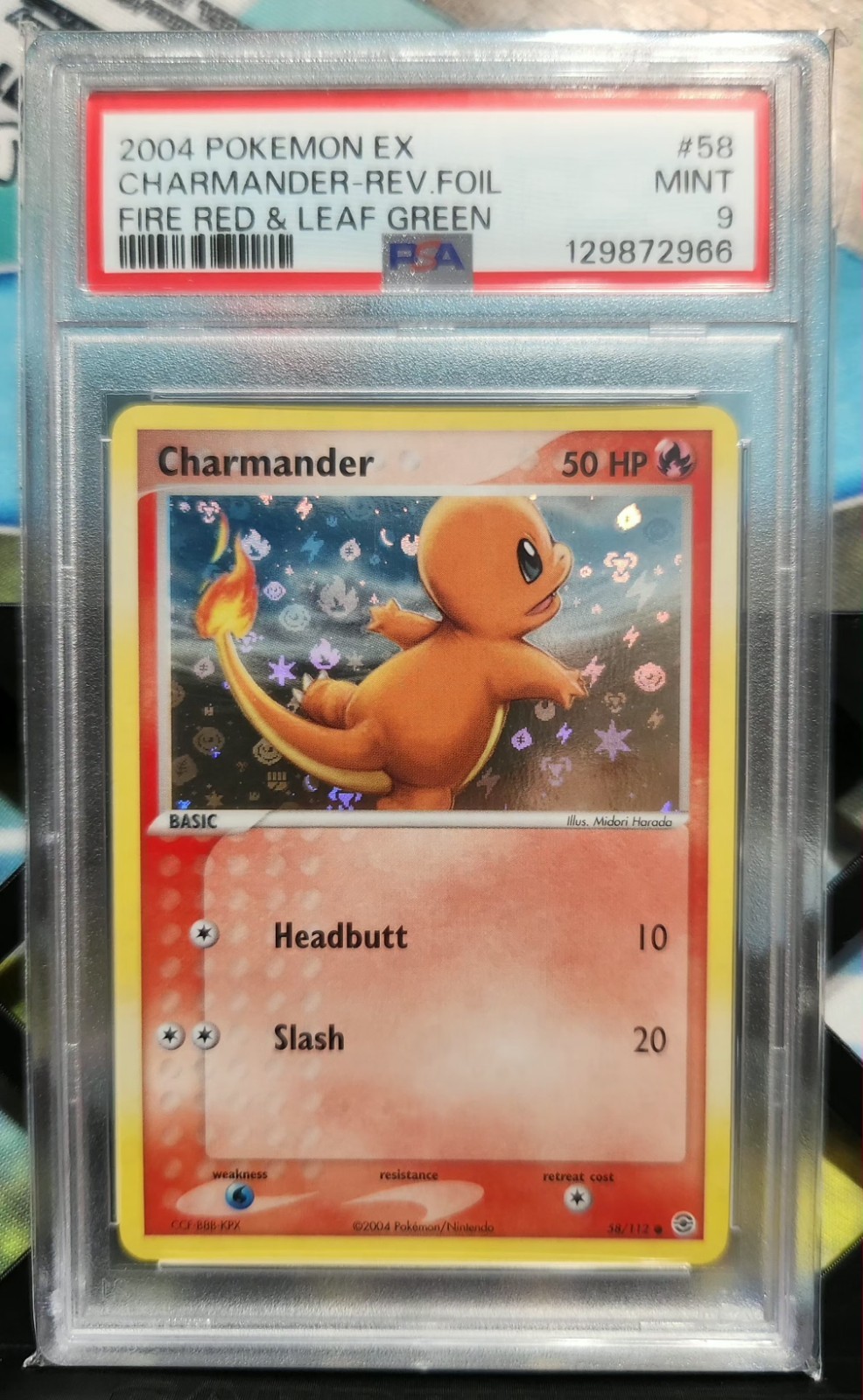 Charmander 58/112 FireRed & LeafGreen Reverse Holo Pokemon Psa 9