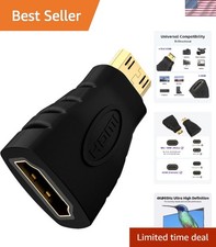 Superior 4K HDMI Female to Mini HDMI Male Adapter - Ideal for Cameras  Tablets