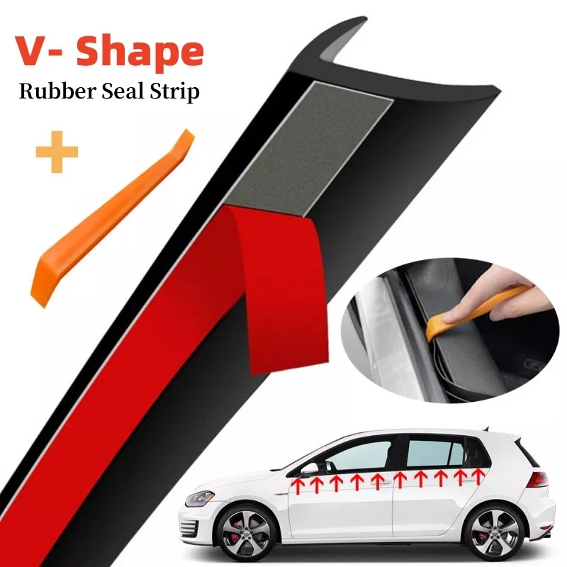 Tira de sello de moldura de borde de moldura de borde en forma de V ventana lateral de puerta de coche universal 2M Foto 4 de 4