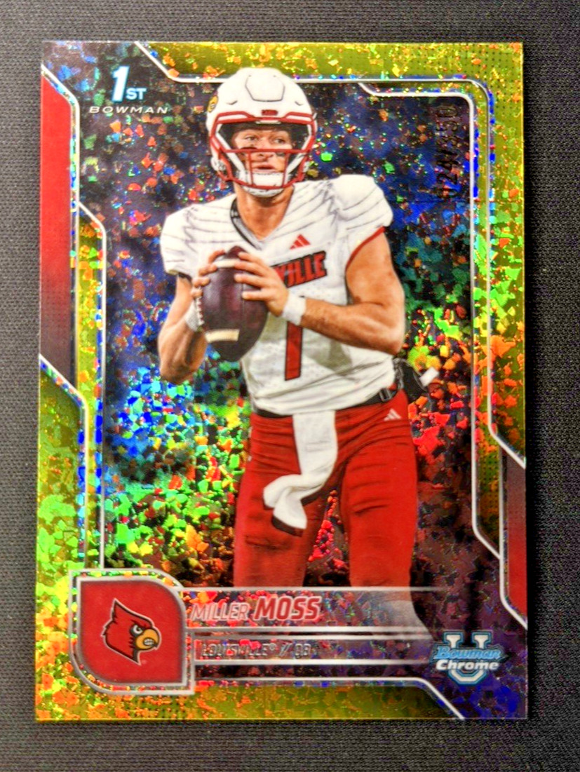 2025 Bowman U Chrome #141 Miller Moss Yellow Mini-Diamond Refractor /350