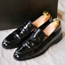 Gucci Loafers Tassel Patent Leather Black Size EU35.5/US5.5