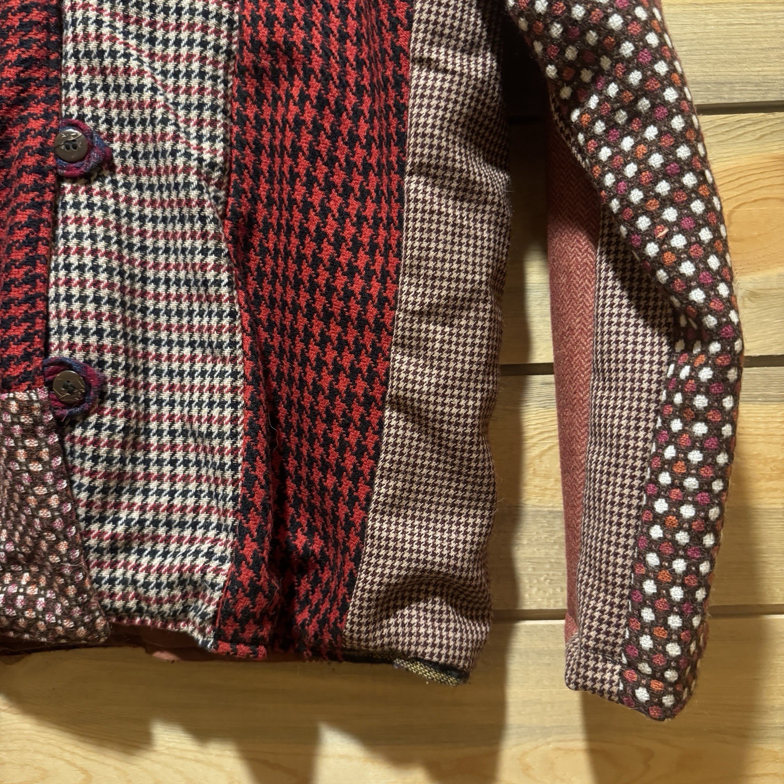 GYPSY ROSE Patchwork Wool Blend Shirt Jacket Hipp… - image 3