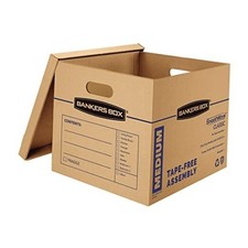 Medium Classic Moving Box 10 Pack, Reinforced Handles, Tape-Free 10-Pk