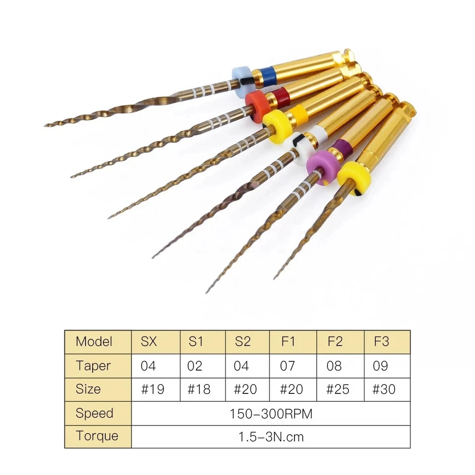 Dental Endo Rotary Files 25mm X-Pro Gold Taper NITI Endodontic Root Files Sx-F3 - Image 4 of 4