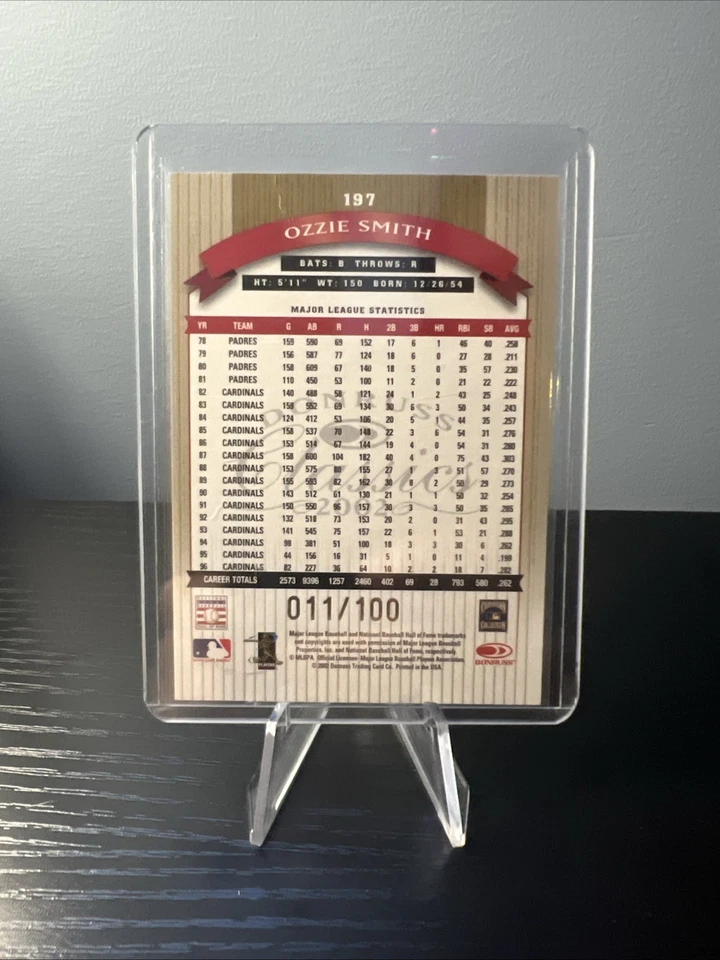 2002 Donruss Classics - Legend Ozzie Smith #197 Timeless Tributes /100 - Image 2 of 2
