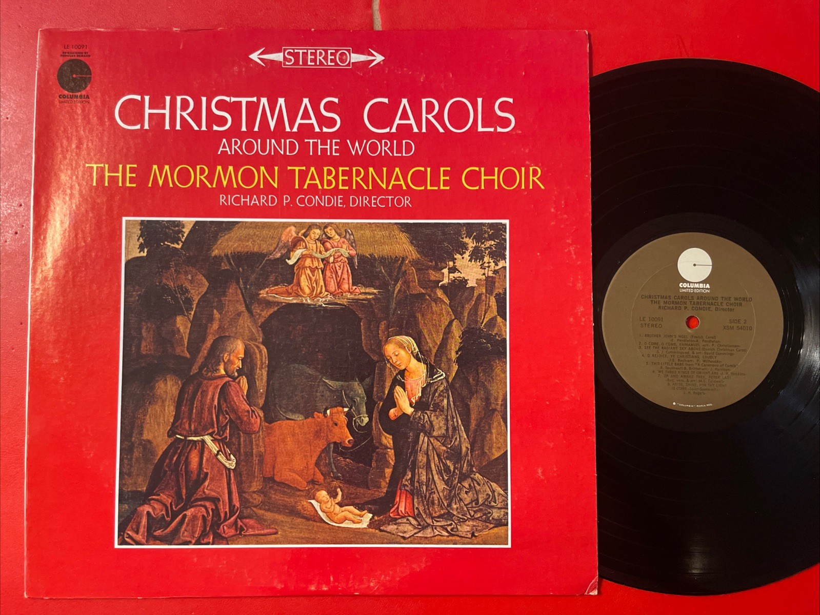 Mormon Tabernacle Choir Christmas Carols Around The World LP Columbia Stereo EX