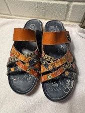 L'Artiste Eighla Sandals Spring Step Multicolored Size 37/6.5 Floral
