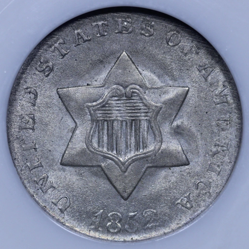 1852 Three Cent Silver - 3CS PCGS MS64 - Lovely Coin! - Image 3 of 4