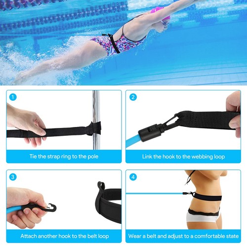 Elastico Nuoto 4M Cinture da Piscina Regolabile Elastico per Nuoto Statico - Foto 17 di 24