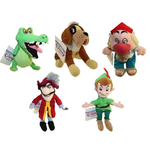 Disney Bean Bag Plush - SET OF 5 Peter Pan (CAPTAIN HOOK, SMEE, NANA, CROCK+)