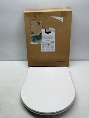 Amazon Basics D-foermig WC-Sitz in D-Form aus Urea-Material, matte Oberflaeche