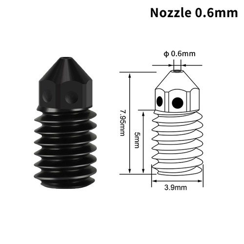 1 Piece Mini Hotend 0.2/0.4/0.6/0.8MM Nozzle Hardened Steel For Bambu Lab A1 - Zdjęcie 9 z 20