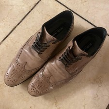 Dolce & Gabbana Leather Wingtip Lace Up Shoes Beige Size 7 DG1225695