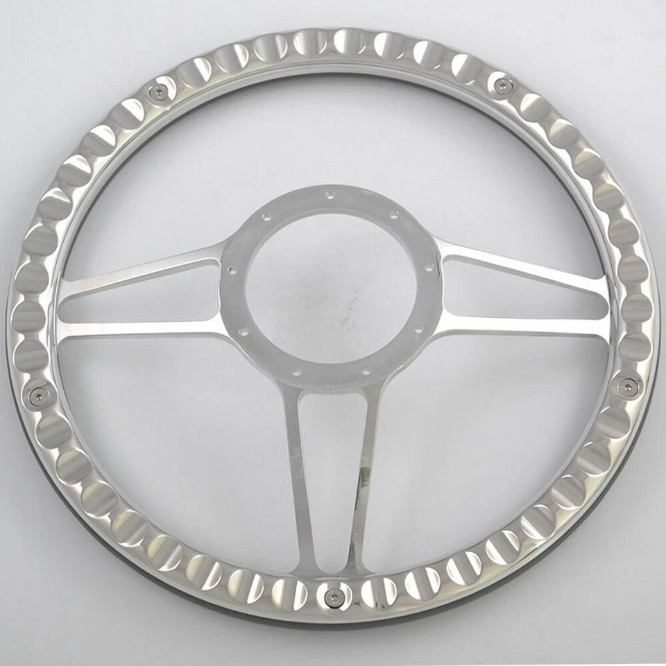 Kit de volante de aluminio de 9 orificios Billet de 14" con botón de bocina y adaptador Foto 2 de 4