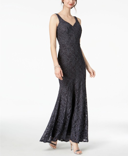 betsy and adam glitter lace gown