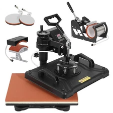 5 in 1 Heat Press Machine 12"x15" Heat Transfer Machine Sublimation Swing away