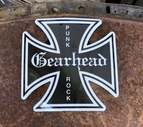 Gearhead Marke 3er Set Aufkleber Aufkleber Hot Rods Garage Punk Rock karierte Flaggen - Bild 8 von 9