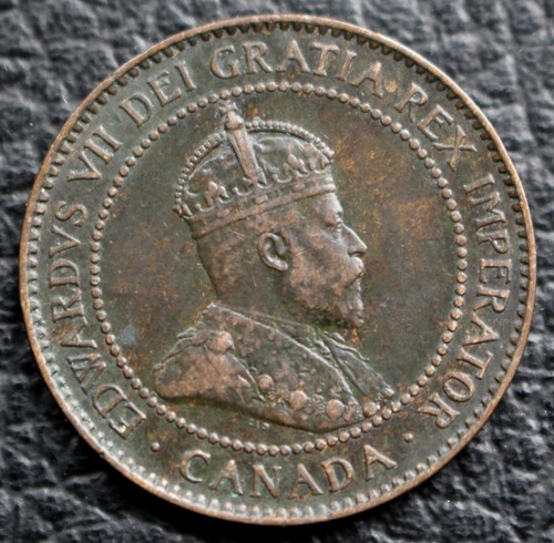 OLD CANADIAN COIN 1904 ONE CENT LARGE CENT - BRONZE - King Edward VII - Picture 3 of 4