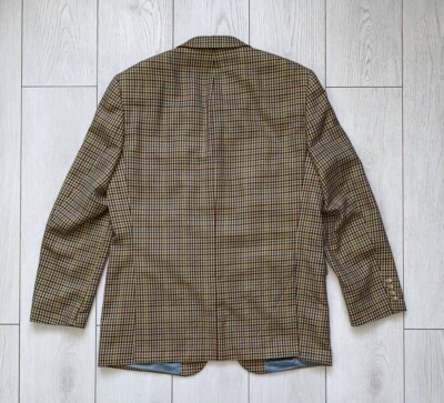 Vintage Rare Barbour Wool Designer Check Blazer Jacket Men's Size