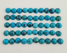 50 Round Shaped Natural Arizona Turquoise Cabochons 7-7.5mm
