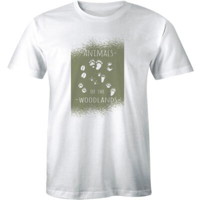 Animals Of The Woodlands Footprints Printed T-shirt Hunter Hunting Outdoors