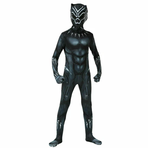 Black Panther Superhero Cosplay Costume Kids Boys Party Fancy Dress Up Outfit - Picture 7 of 21