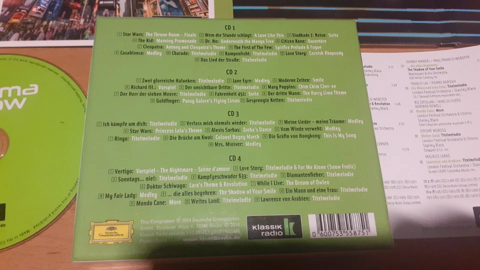 4-CD-Box VARIOUS Cinema Show (Klassik Radio) Deutsche Grammophon 2014 47 Themes - Bild 2 von 2