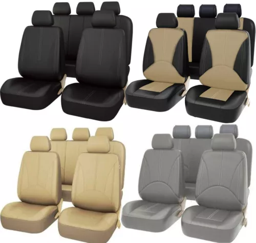 For Toyota Car Seat Cover Full Set Leather 5-Seats Front Rear Protector Cushion