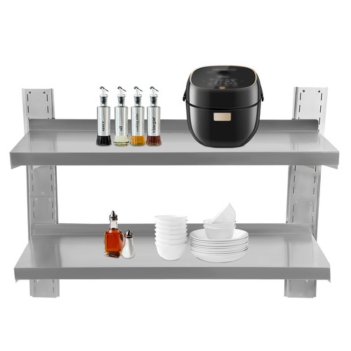 2 Tiers Stainless Steel Wall Shelf Commercial Kitchen Restaurant Shelving Rack - Picture 6 of 15