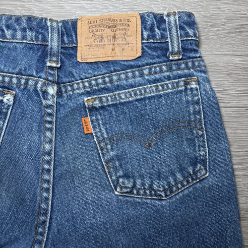 Vintage Levi’s 80s Orange Tab 318 Cutoff Denim Fits 26x4" Pants Jeans Shorts - Picture 7 of 14