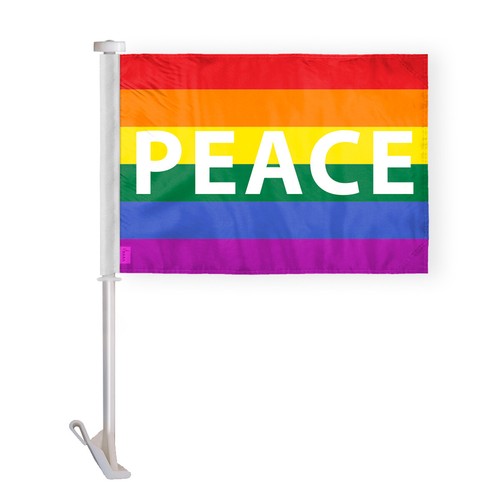 Peace Flag-Single Sided Printed-Brass Grommets-FadeProof Colors - Picture 14 of 15